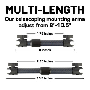 Telescoping Carbon Fiber + Kevlar Mounting Arms with 20mm Connector Ends