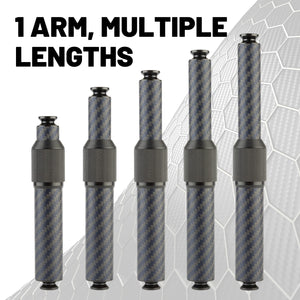 Telescoping Carbon Fiber + Kevlar Mounting Arms with 20mm Connector Ends