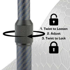 Telescoping Carbon Fiber + Kevlar Mounting Arms with 20mm Connector Ends