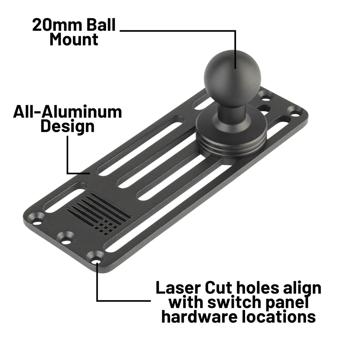 Auxbeam + Bulletpoint 8 Gang Switch Panel Mount with 20mm Ball ...