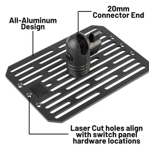 Auxbeam 12 Gang Switch Panel Mount with 20mm Connector Nubby Edition