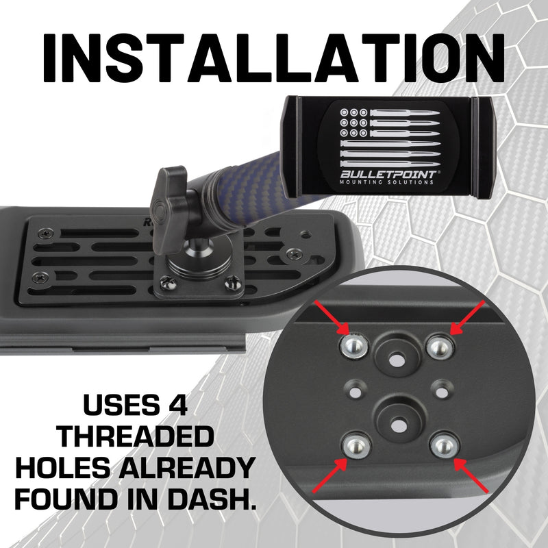 2024 Jeep Wrangler Bulletpoint Mounting Solutions   BulletpointMountingSolutions2024 JeepWranglerJLPassengerSideRubiGridDashMountInstallation 800x 