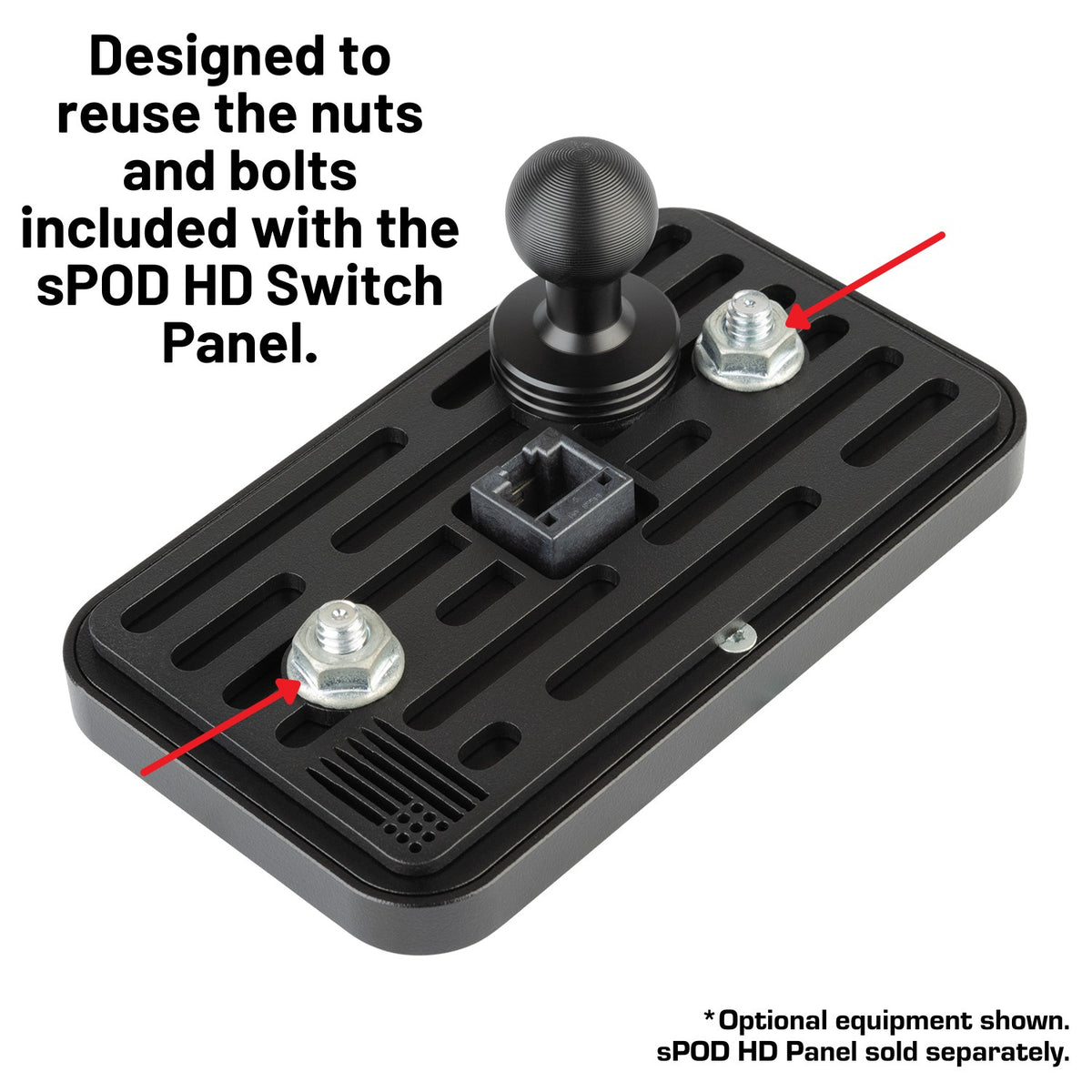 sPOD HD Switch Panel Mount with 20mm Ball - Bulletpoint Mounting Solutions