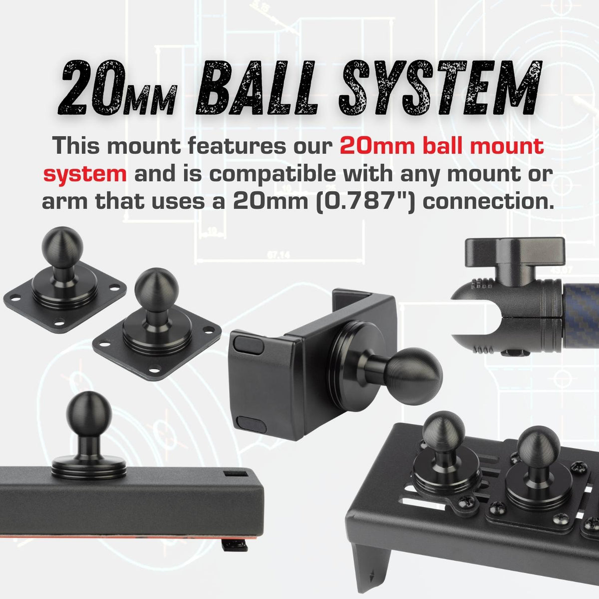 Wet Boltuniversal 1 Ball Head Adapter For Ram Mounts - Compatible With  Gopro, Dji, Sony, Nikon